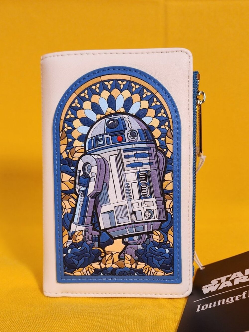 Loungefly Star Wars R2-D2 Stained Glass Portrait Flap Wallet NEW